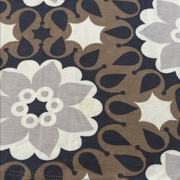 Boden Pretty Boho Tan/Navy Floral 3/4 Sleeve Patterned Midi Dress **Size 10** 🌸🌸 - Picture 7 of 7